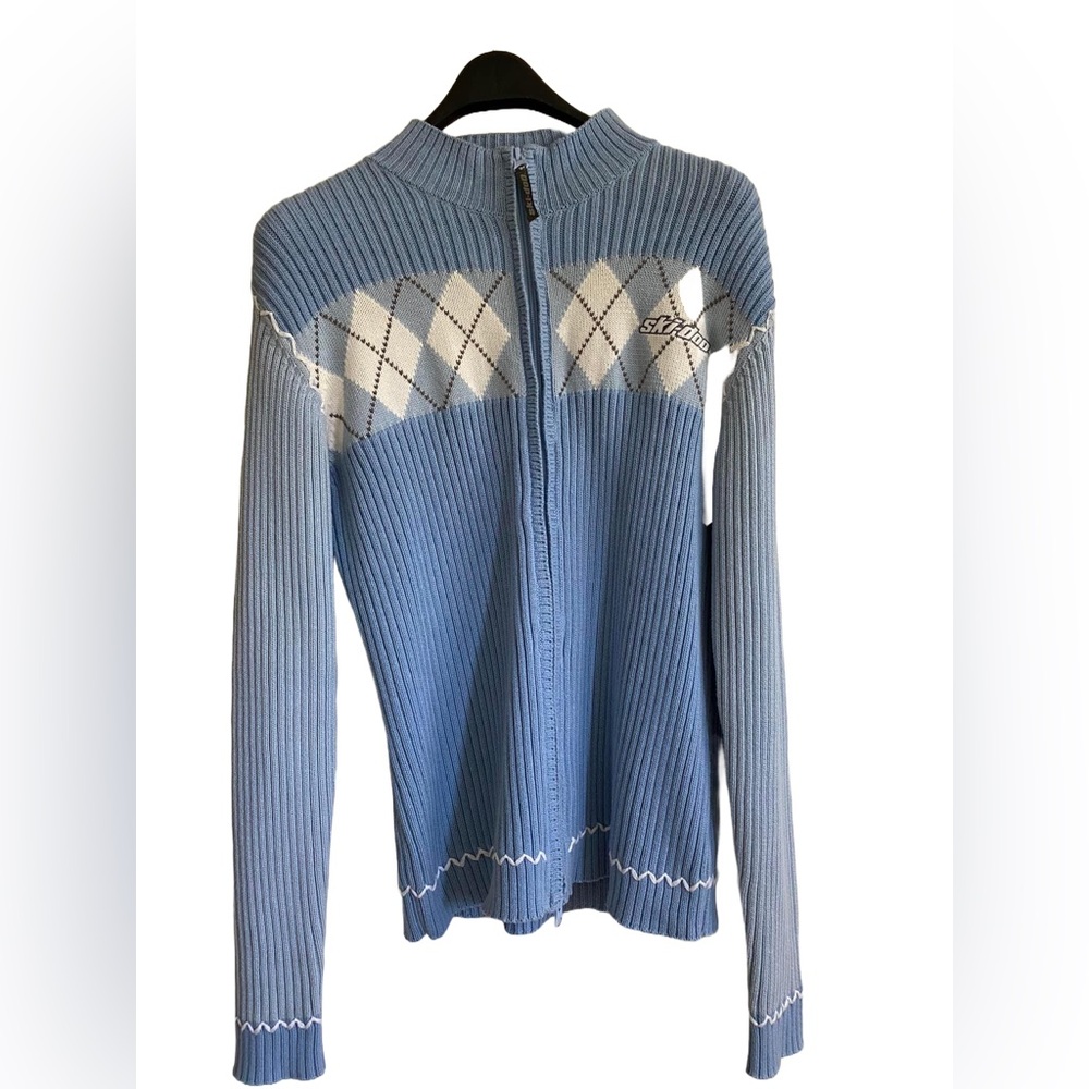 Ski-doo argyle sweater full zipper cardigan